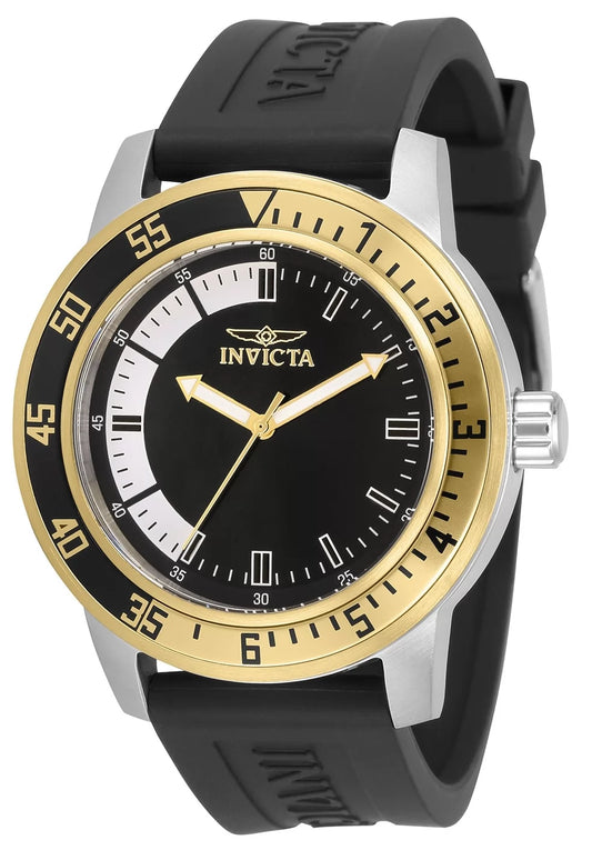 Invicta Men's 34097 Specialty Quartz 3 Hand Black, White Dial Watch