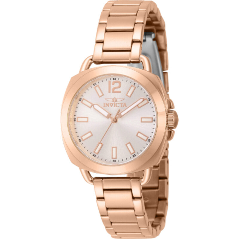 Invicta Wildflower Womens Quartz Rose Gold Tone Stainless Steel Watch Silver Dial