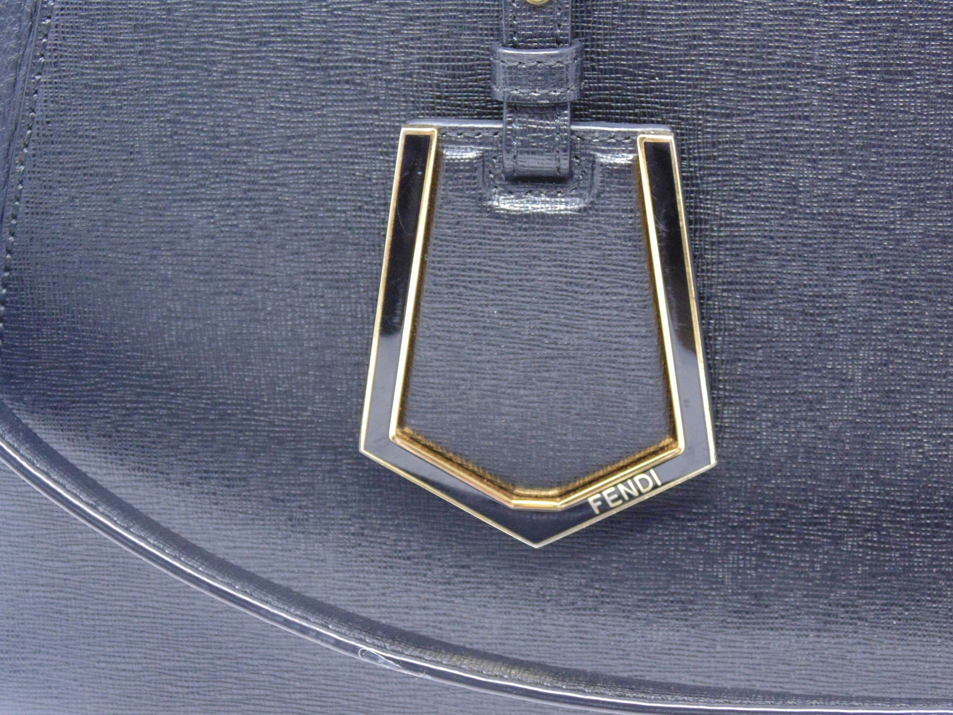 Fendi Tote Black Patent Leather Satchel