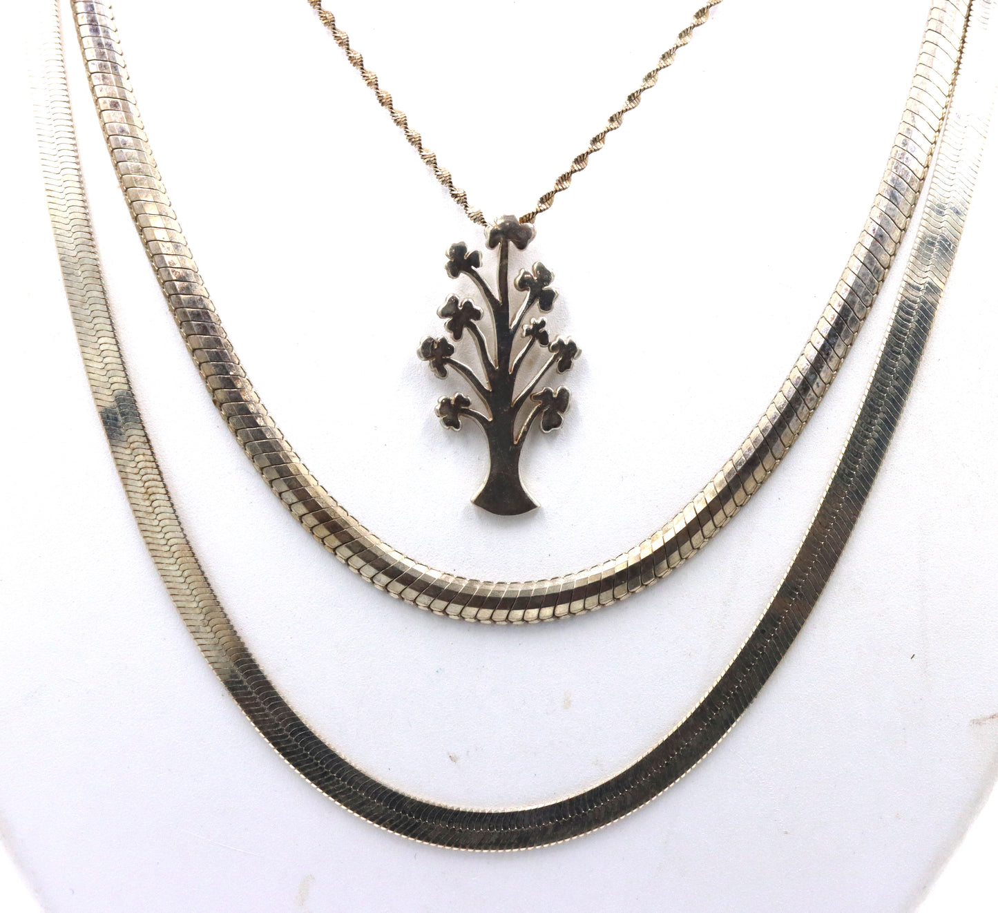 Group lot of 3 Vintage 925 sterling silver necklaces