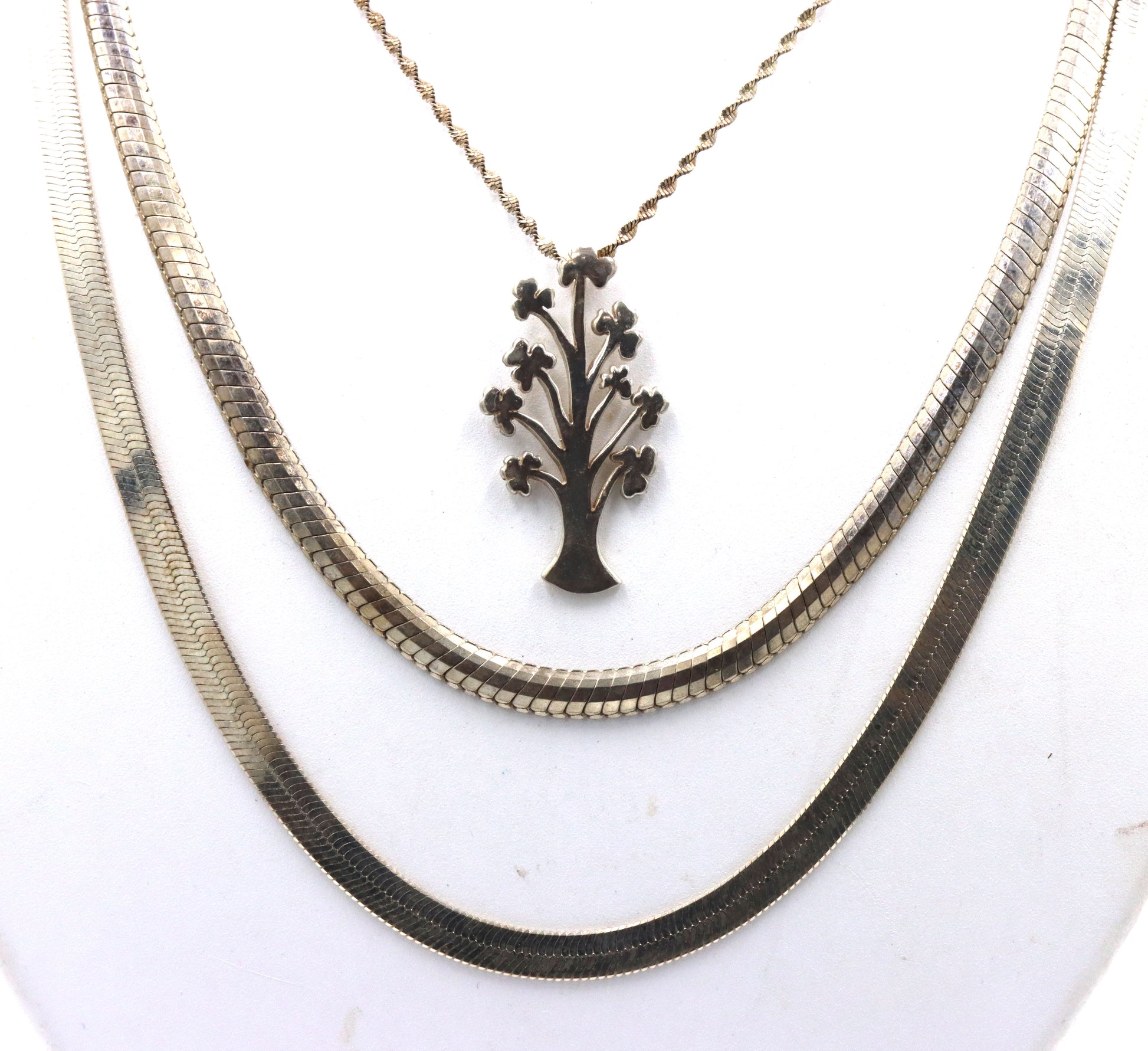 Group lot of 3 Vintage 925 sterling silver necklaces