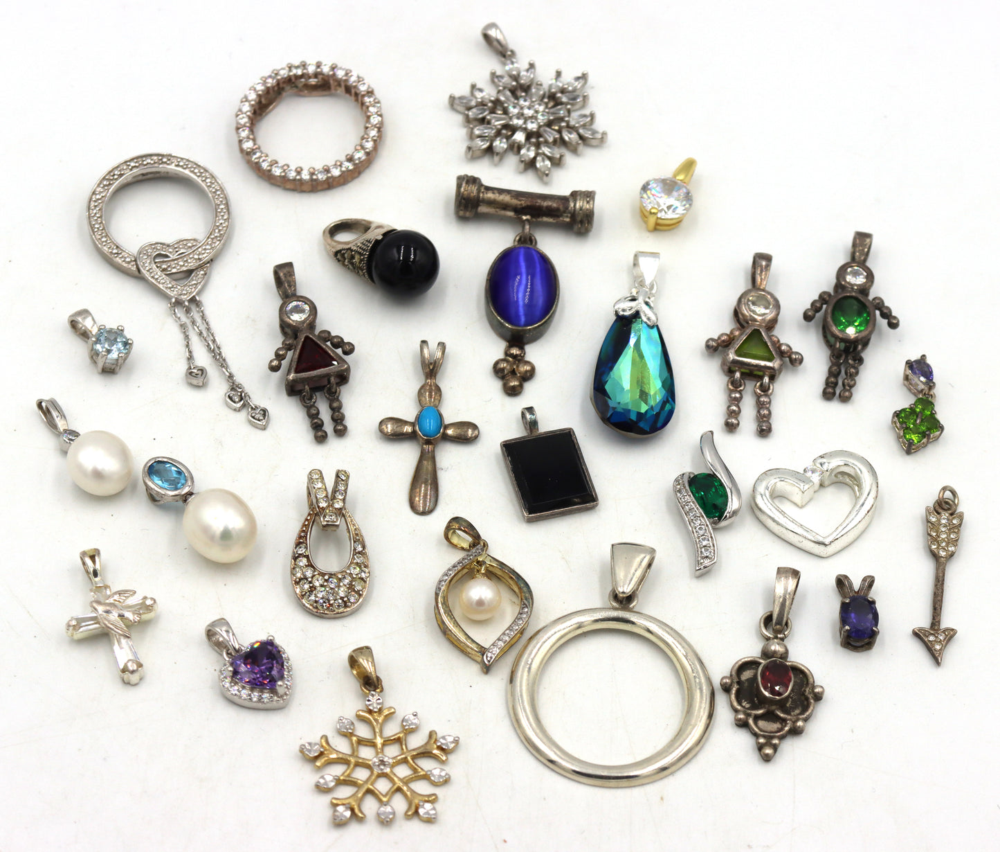 Group lot of Vintage 925 sterling silver pendants