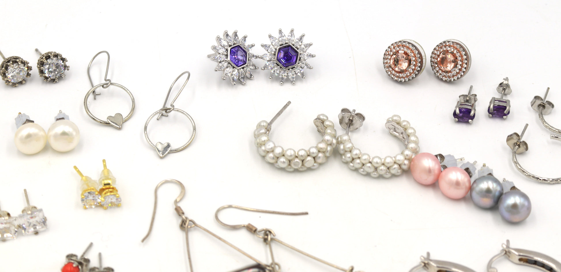 Group lot of Vintage 925 sterling silver earrings