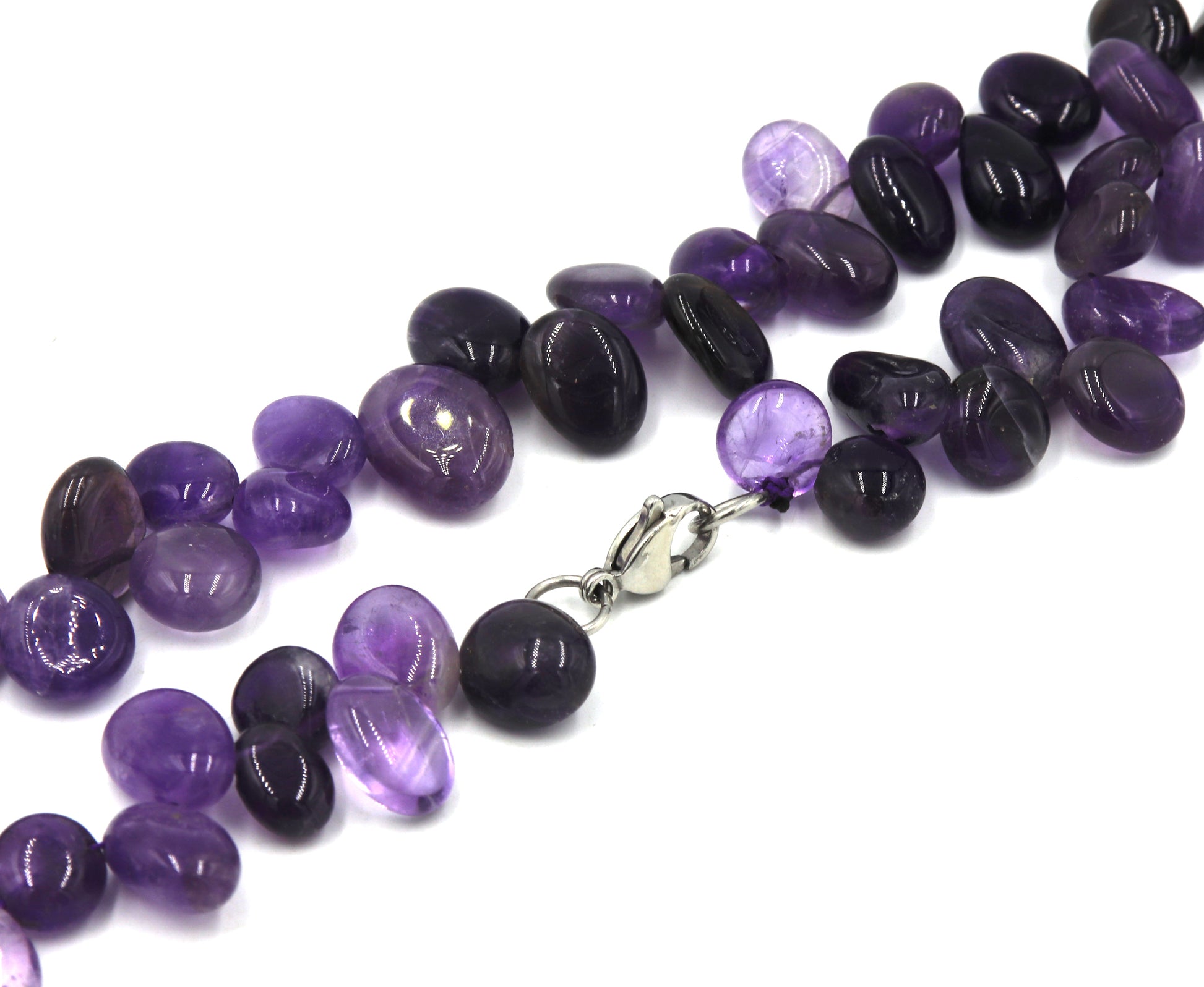 Amethyst cluster beaded necklace