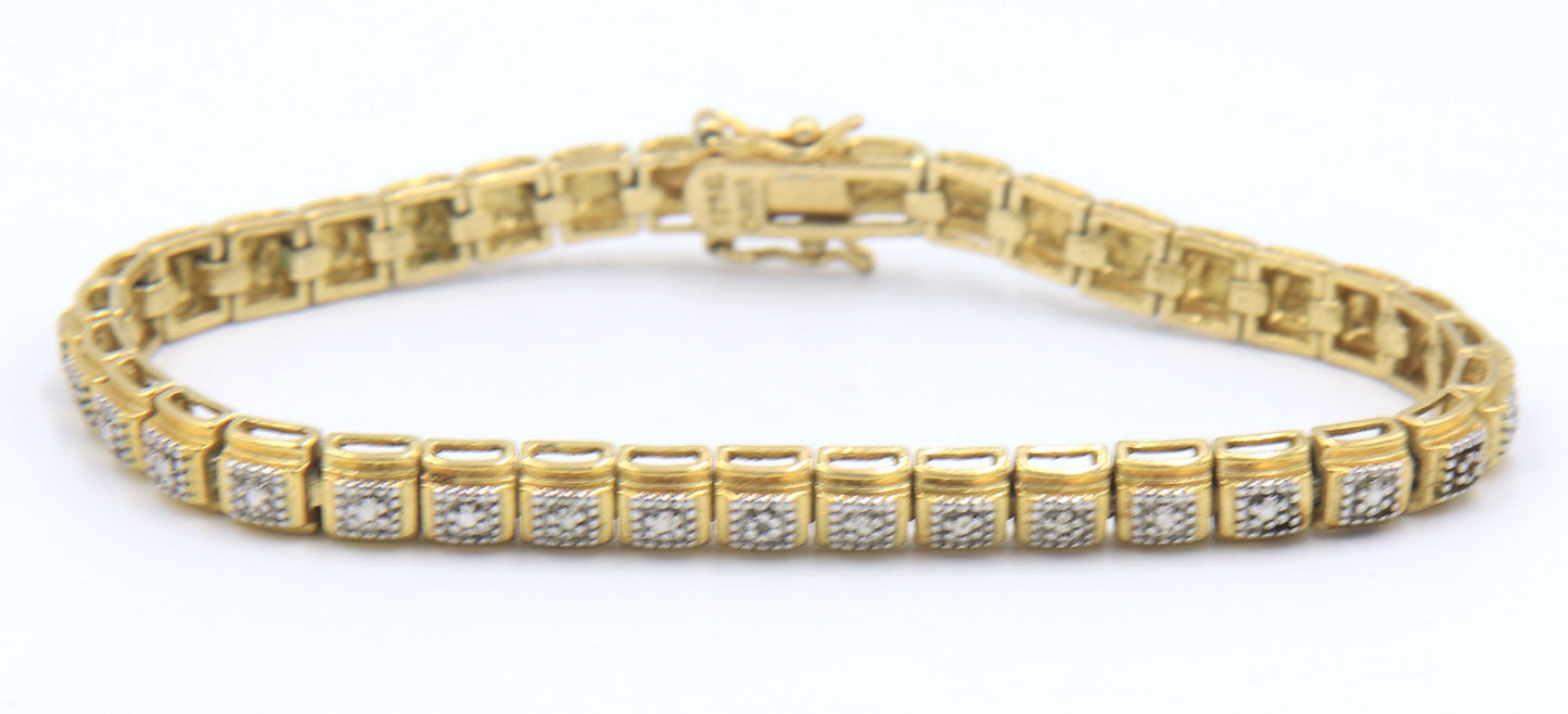 Group lot of 2 cubic zirconia bracelets in 925 sterling silver