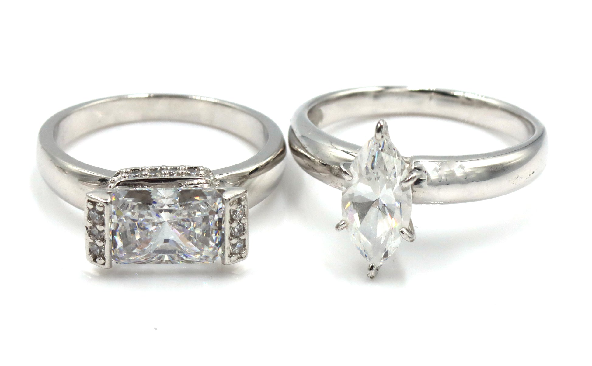 Group lot of 5 925 sterling silver cubic zirconia rings