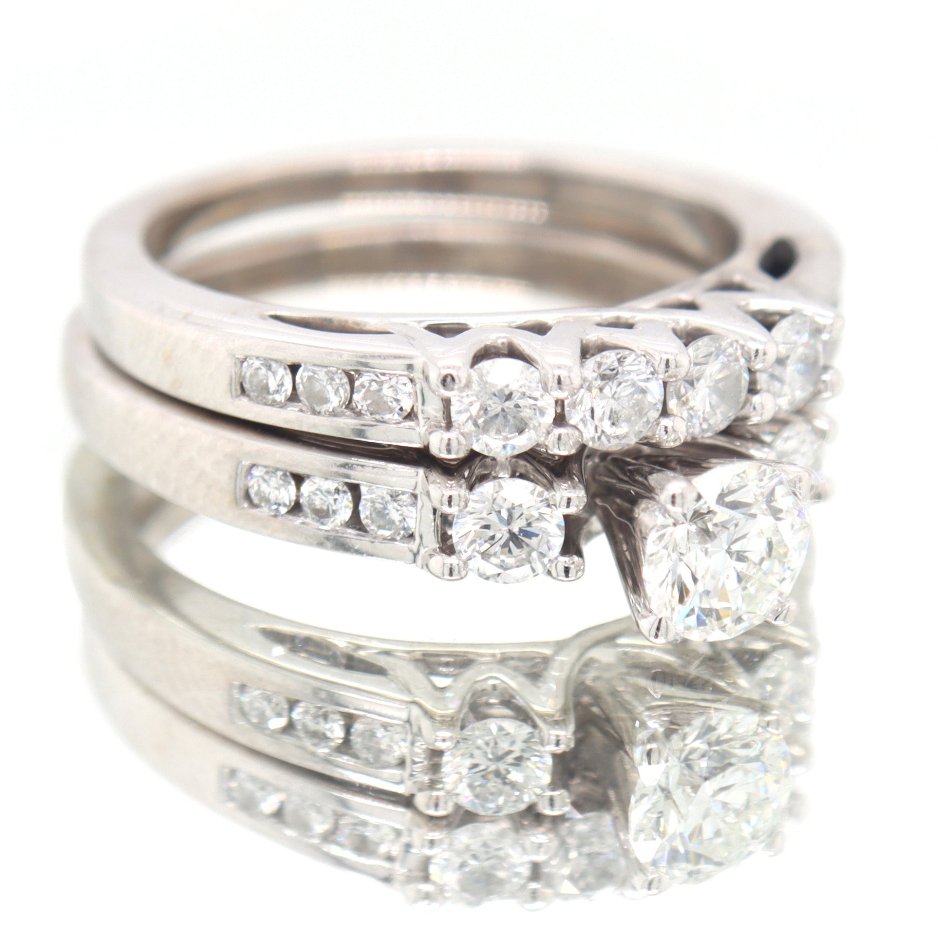 Dazzling White Gold Diamond Wedding Set