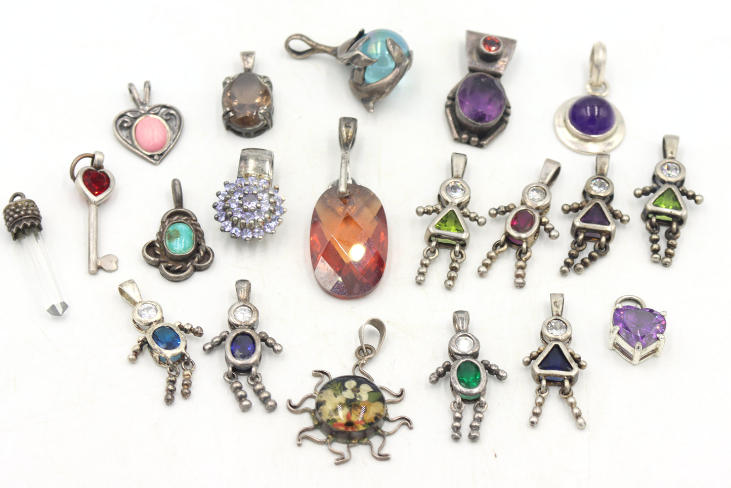 Group lot of Vintage 925 sterling silver pendants