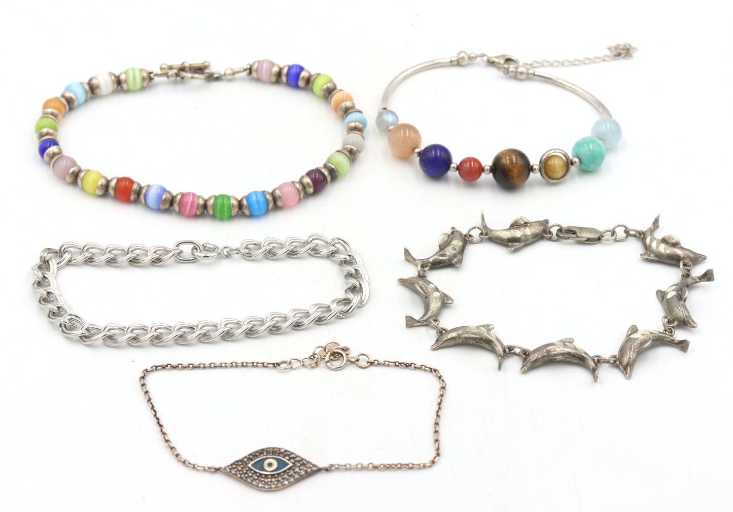 Group lot of  vintage 925 sterling silver bracelets