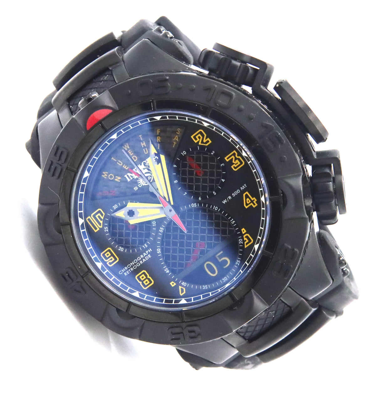 Invicta men's Subaqua Noma V yellow accent black dial watch