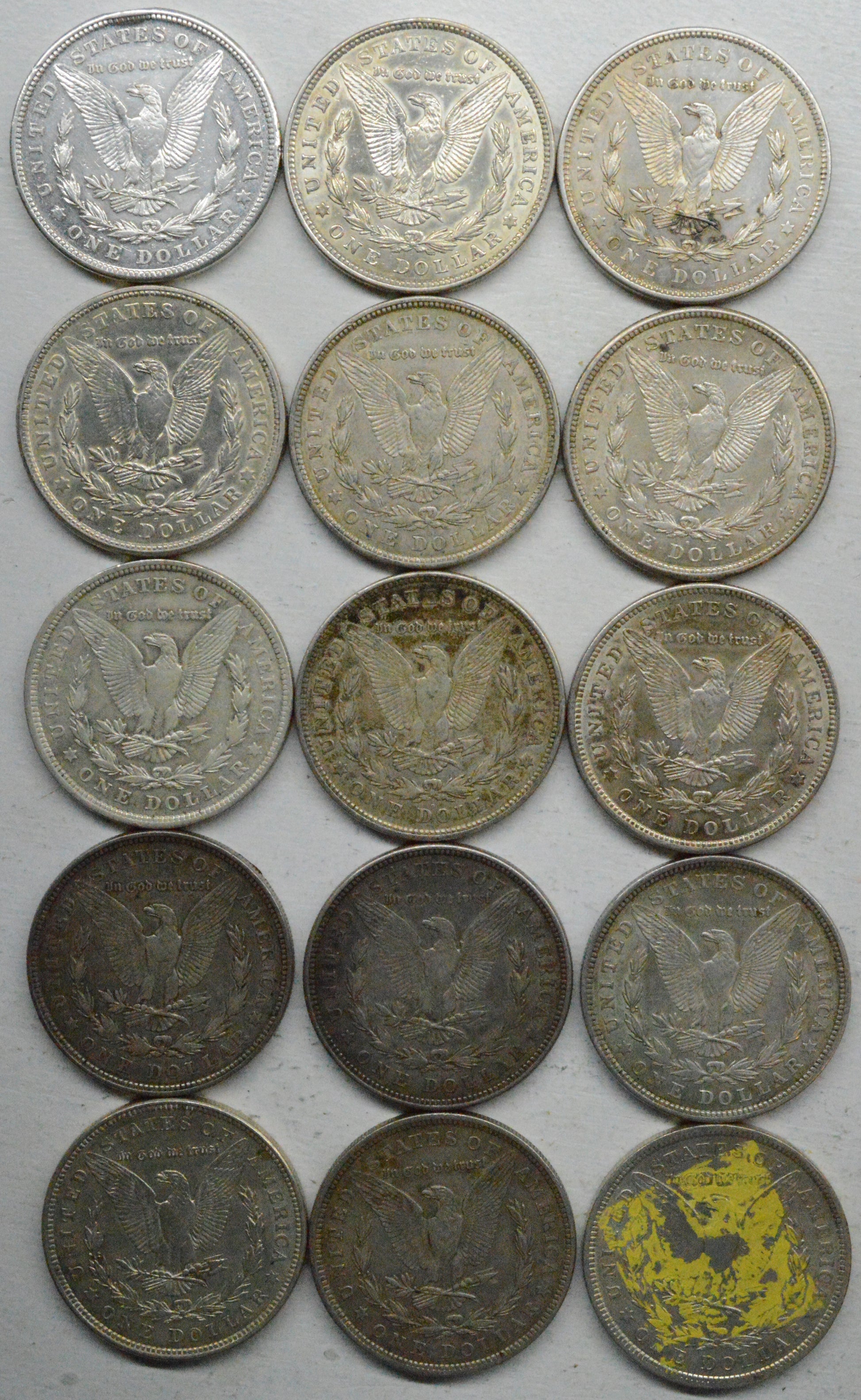 1921 Morgan Silver Dollar $1 Roll of 15 US Coins