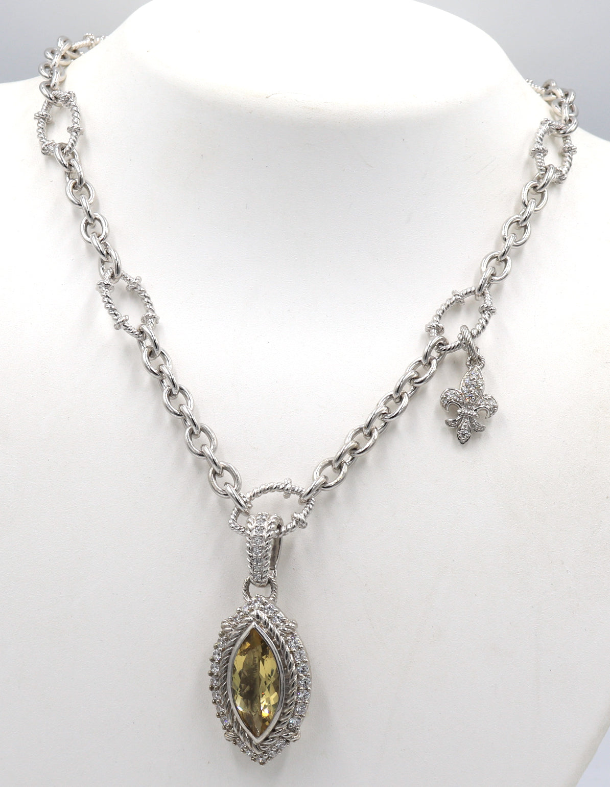 Judith Ripka Citrine pendant on chain