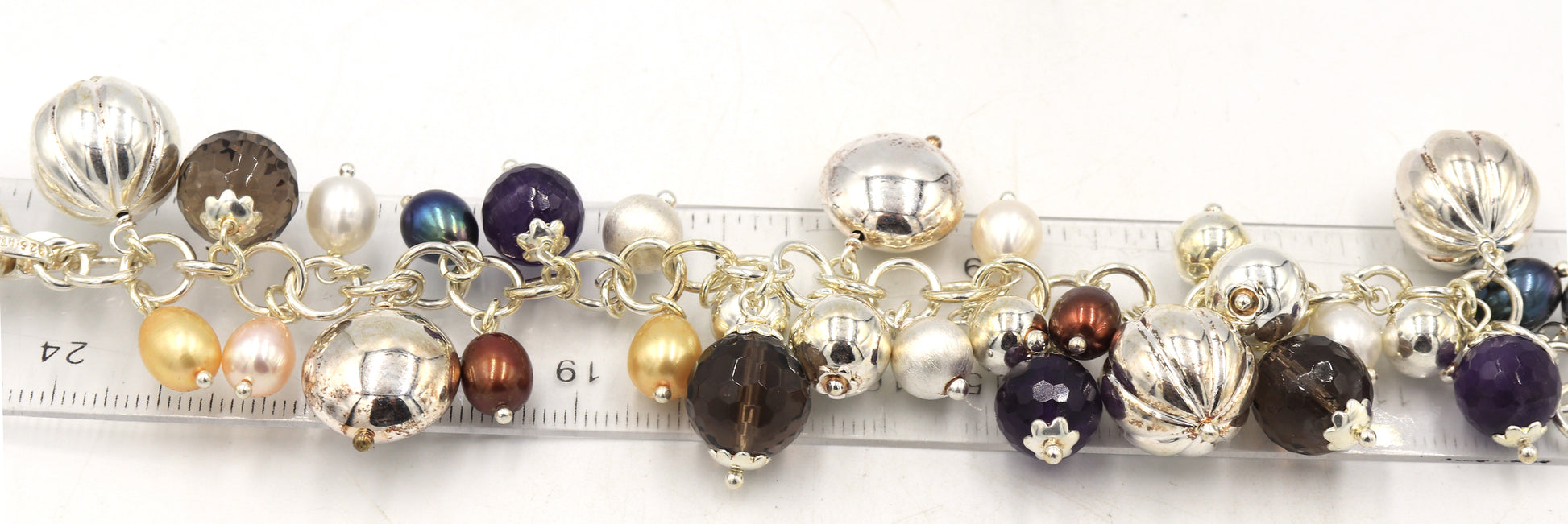 925 Sterling silver ball charms bracelet