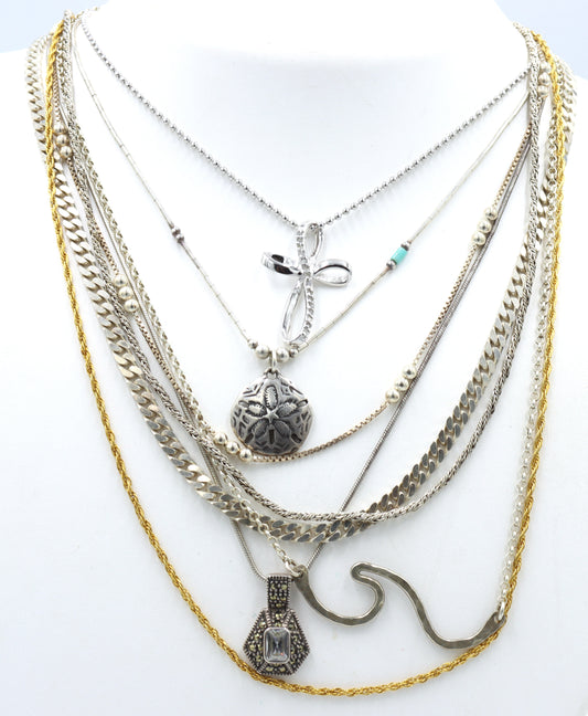 Group lot of 8 Vintage 925 sterling silver necklaces