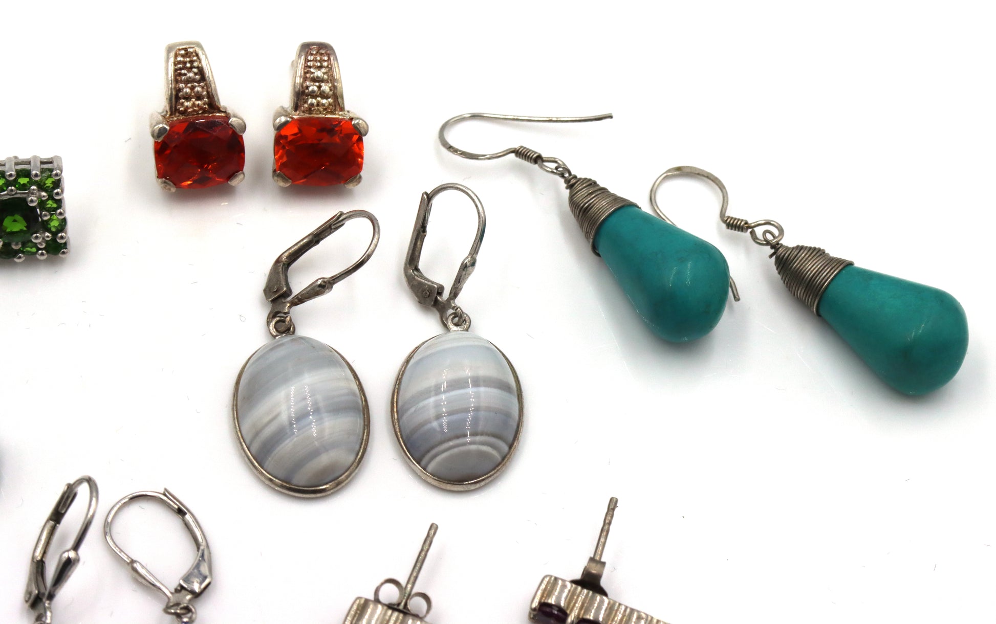 Group lot of Vintage 925 sterling silver earrings
