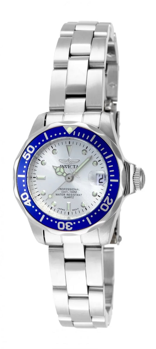 Invicta Women's 14125 Pro Diver Quartz 2 Hand Silver Dial Watch