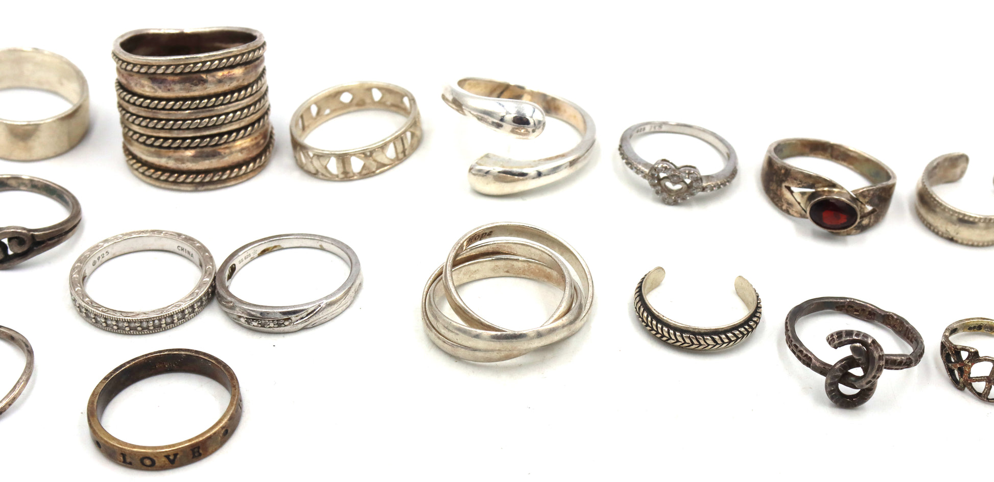 Group lot of Vintage 925 sterling silver rings