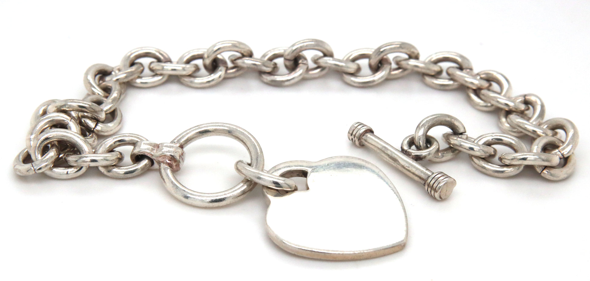 925 Sterling silver bracelet with heart shaped charm
