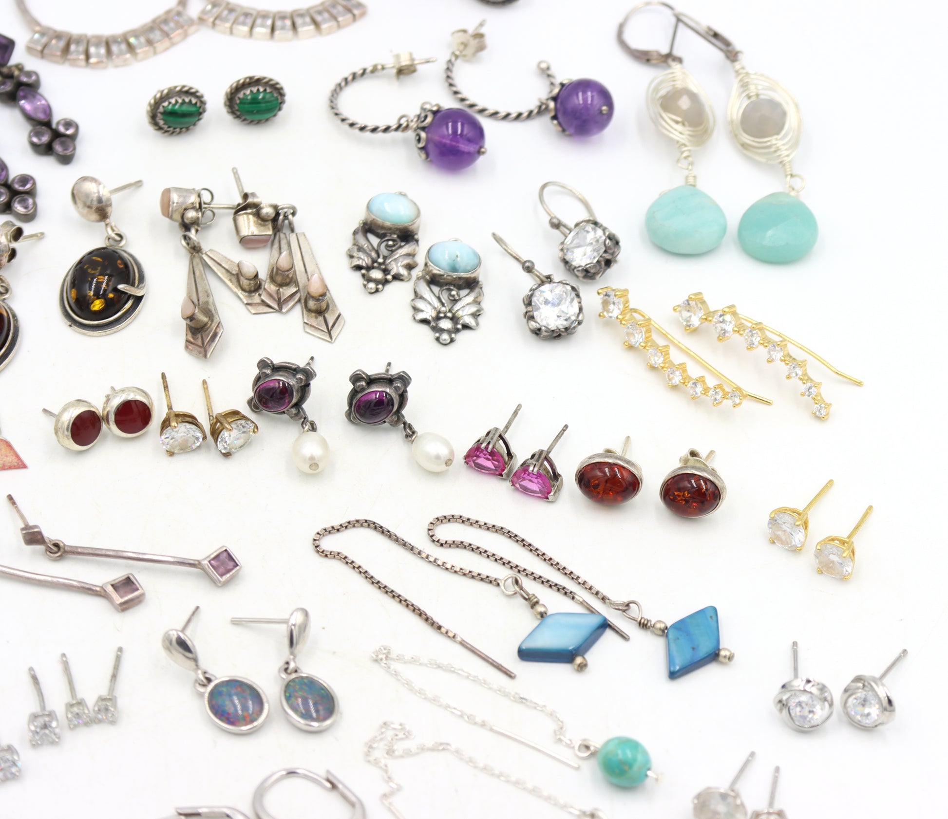 Group lot of vintage 925 sterling silver earrings