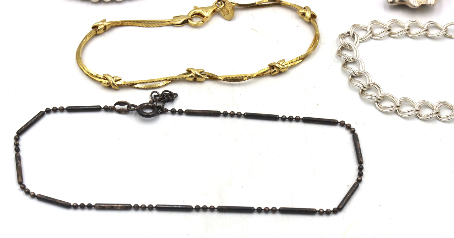 Group lot of 7 Vintage 925 sterling silver bracelets