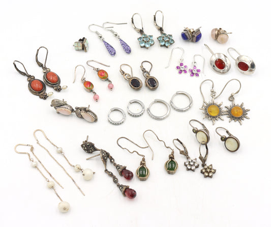 Group lot of Vintage 925 sterling silver earrings