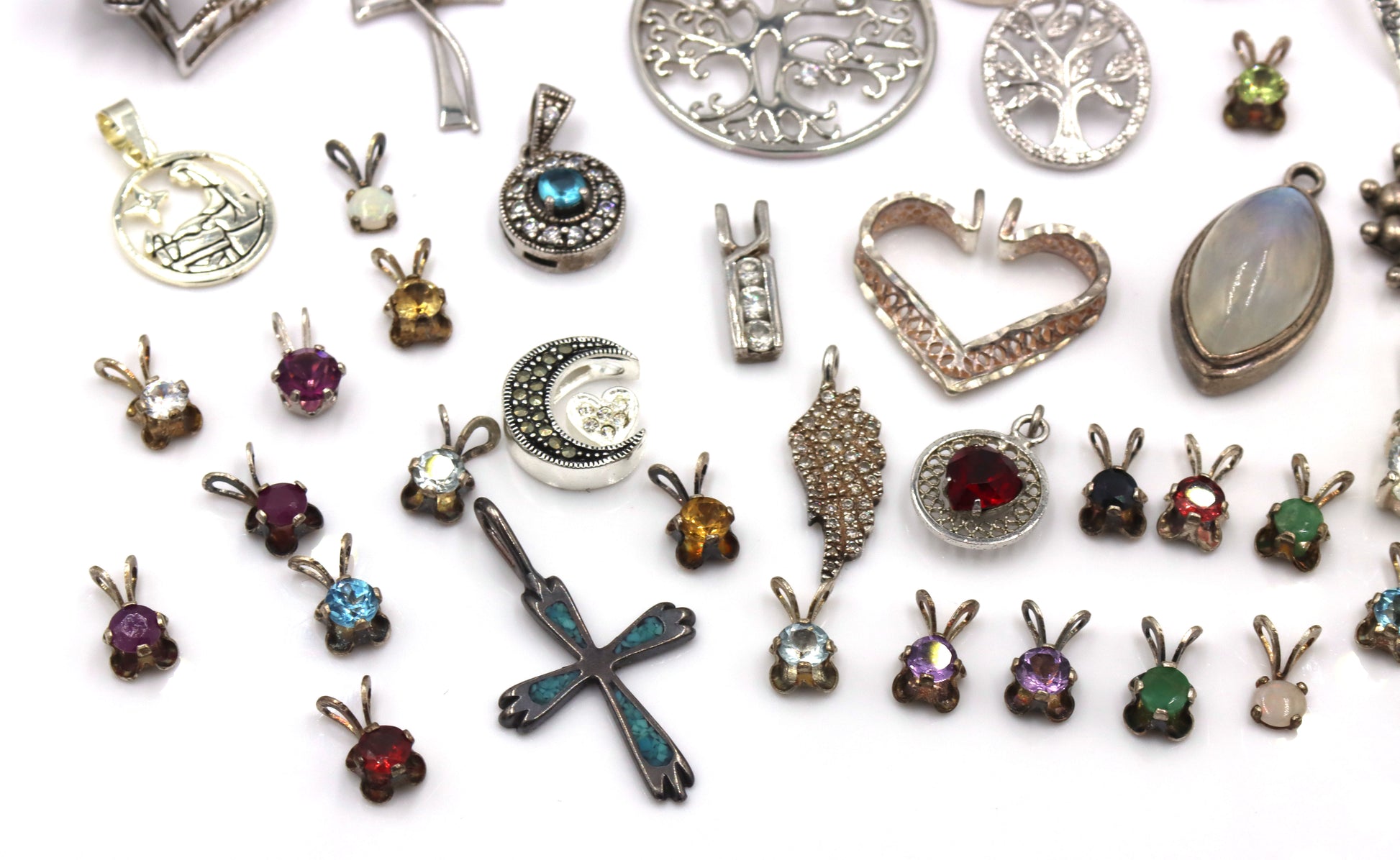 Lot of vintage 925 sterling silver pendants