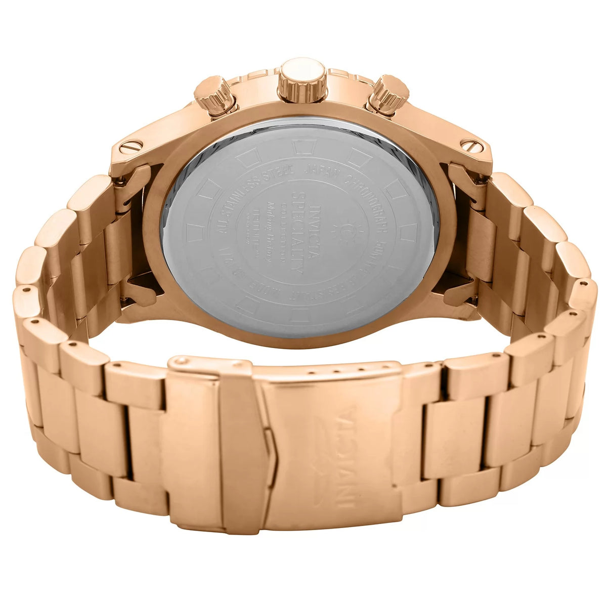 Invicta Men's Specialty  Quartz Chronograph Rose Gold Dial Watch