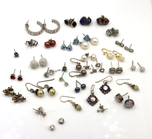 Group lot of vintage 925 sterling silver earrings