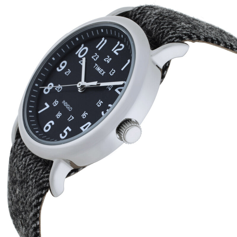 Timex Weekender Unisex Black Dial Black Nylon Strap Quartz Watch 38 mm