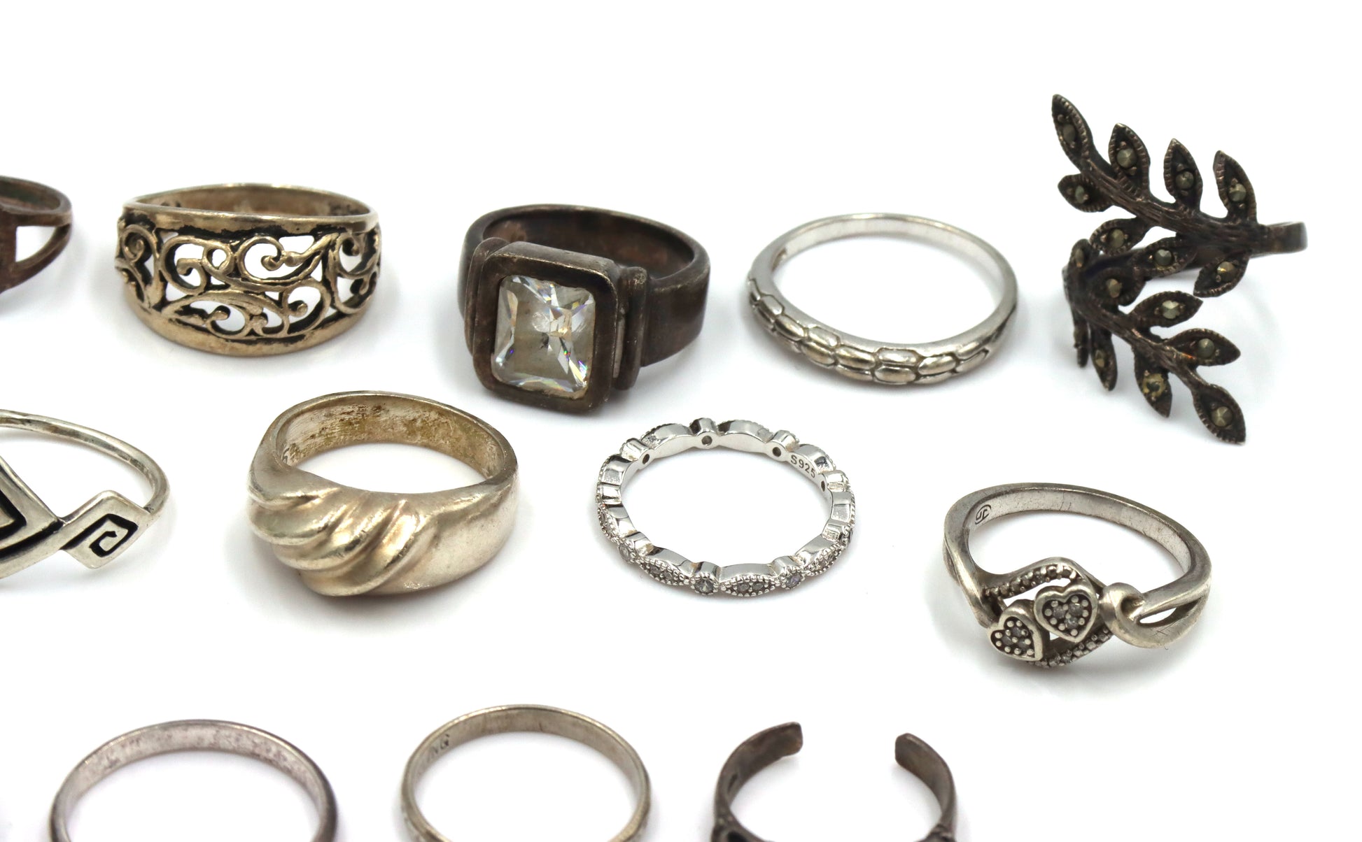 Group lot of Vintage 925 sterling silver rings