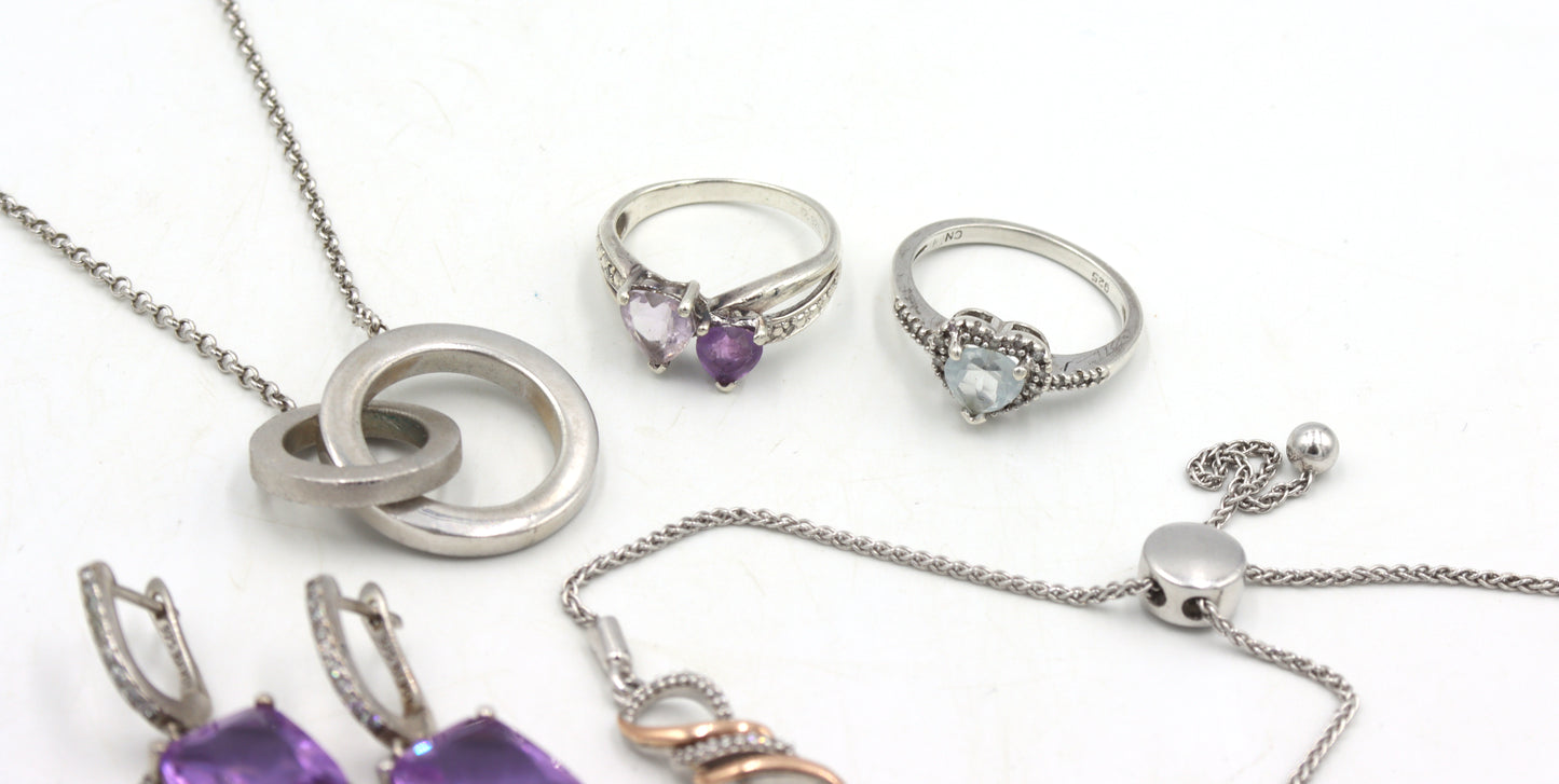 Group lot of Vintage 925 sterling silver miscellaneous jewelry