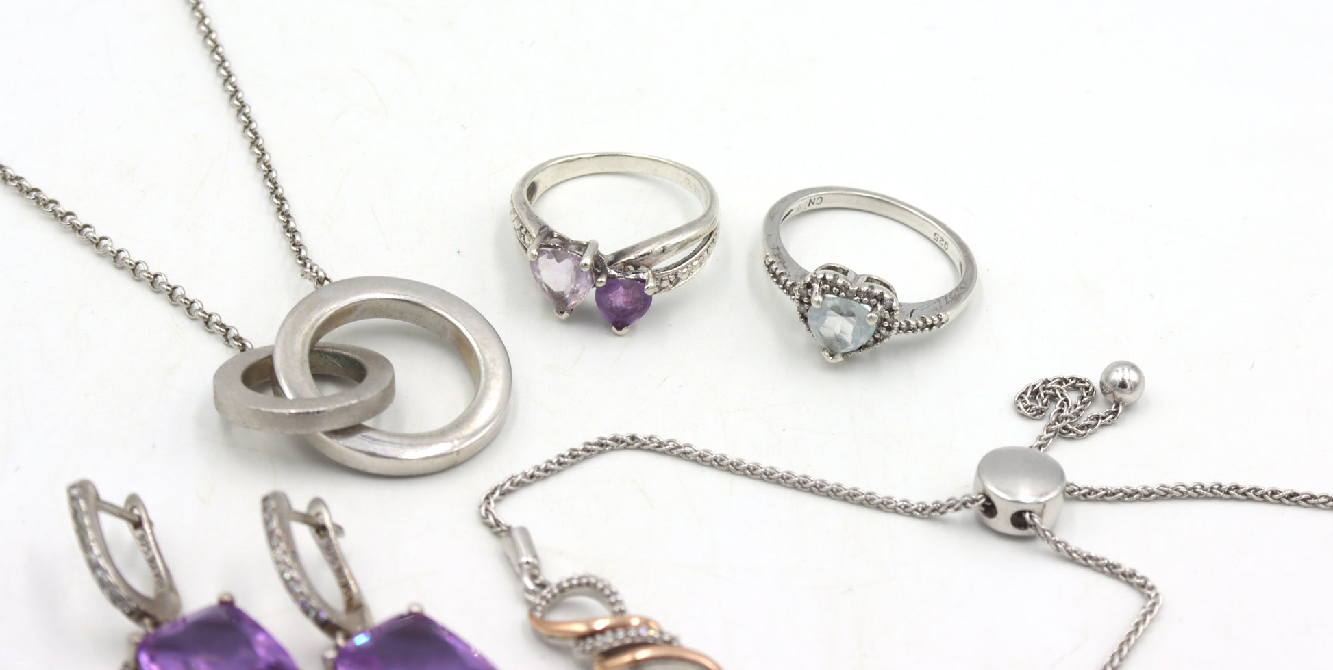 Group lot of Vintage 925 sterling silver miscellaneous jewelry