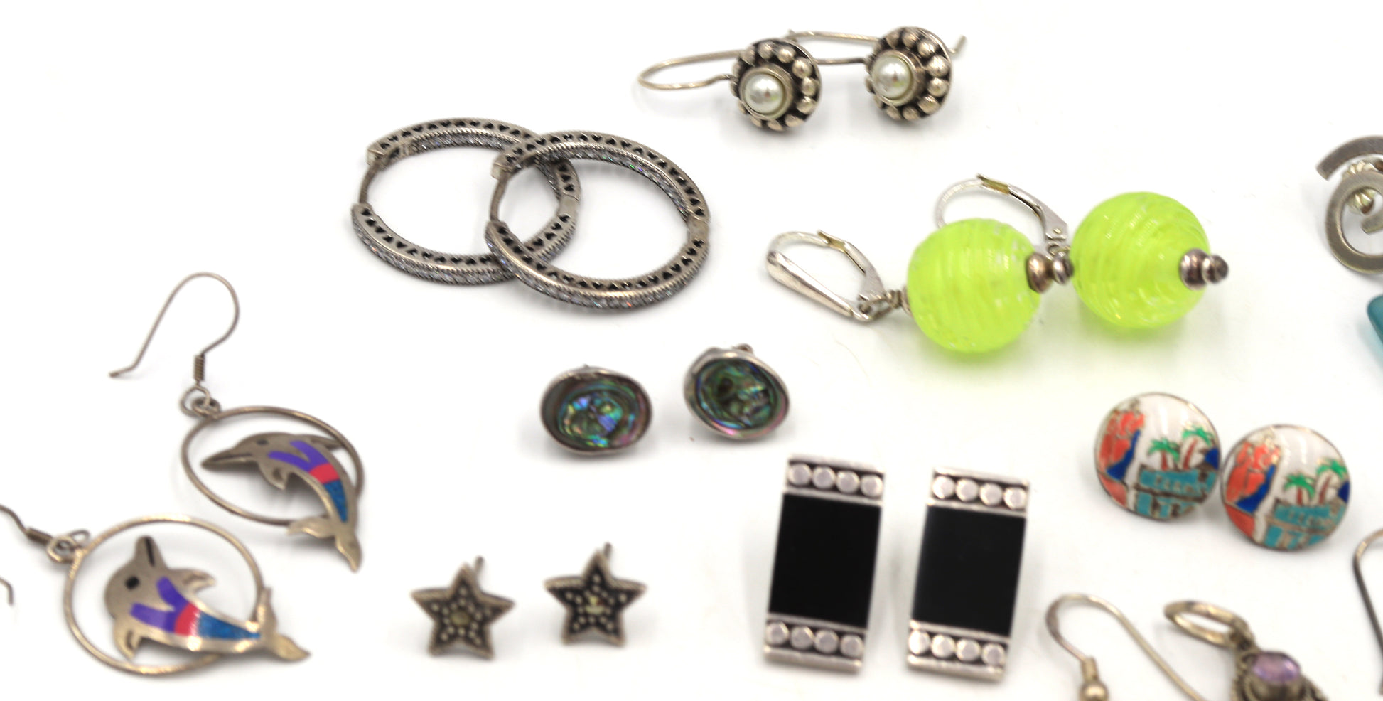 Group lot of Vintage 925 sterling silver earrings
