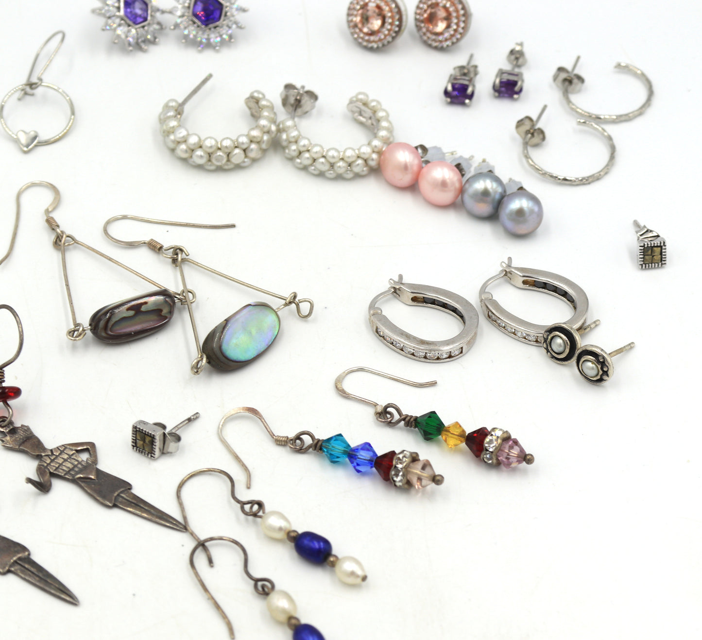 Group lot of Vintage 925 sterling silver earrings