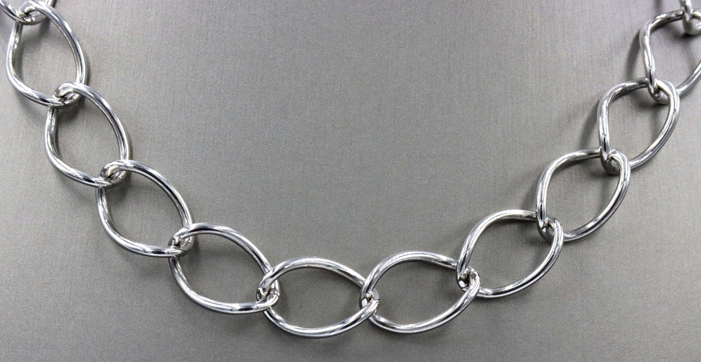 925 Sterling silver oval link necklace
