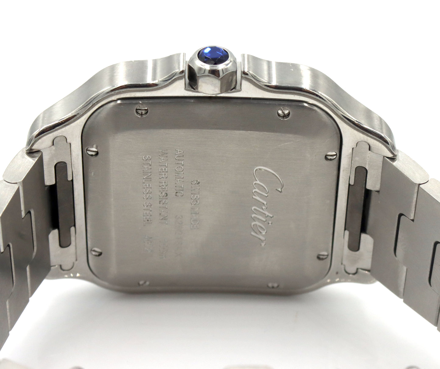 Cartier Santos date stainless steel watch