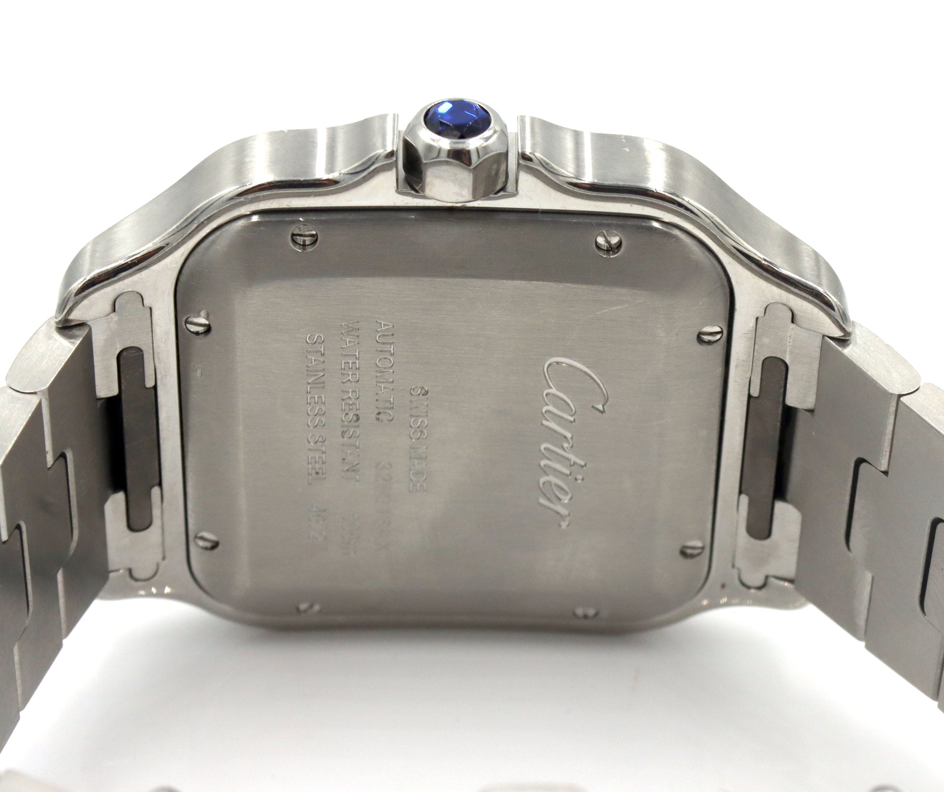 Cartier Santos date stainless steel watch