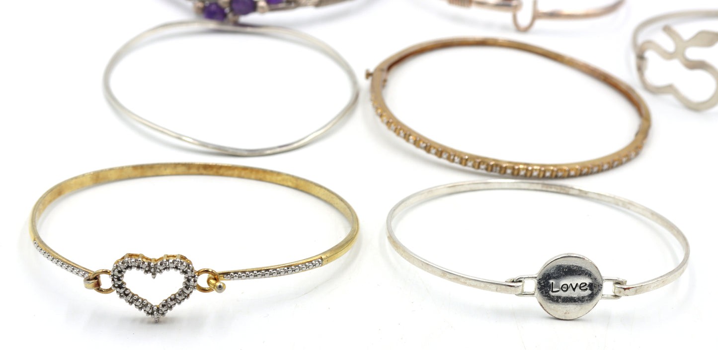 Group lot of Vintage 925 sterling silver bangles