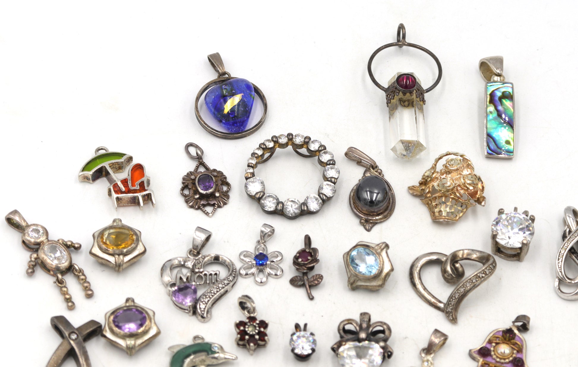 Group lot of Vintage 925 sterling silver pendants