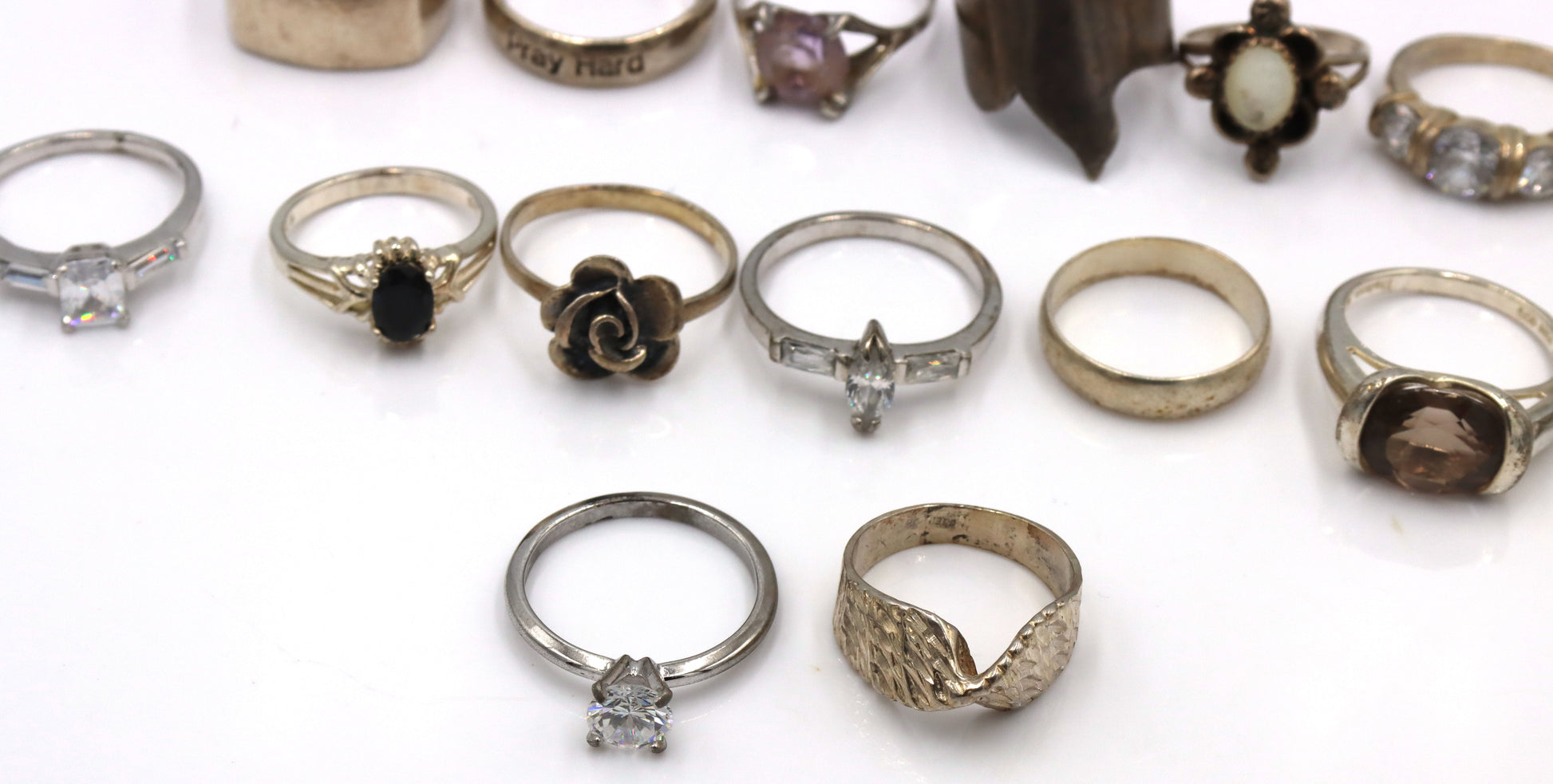 Group lot of Vintage 925 sterling silver rings