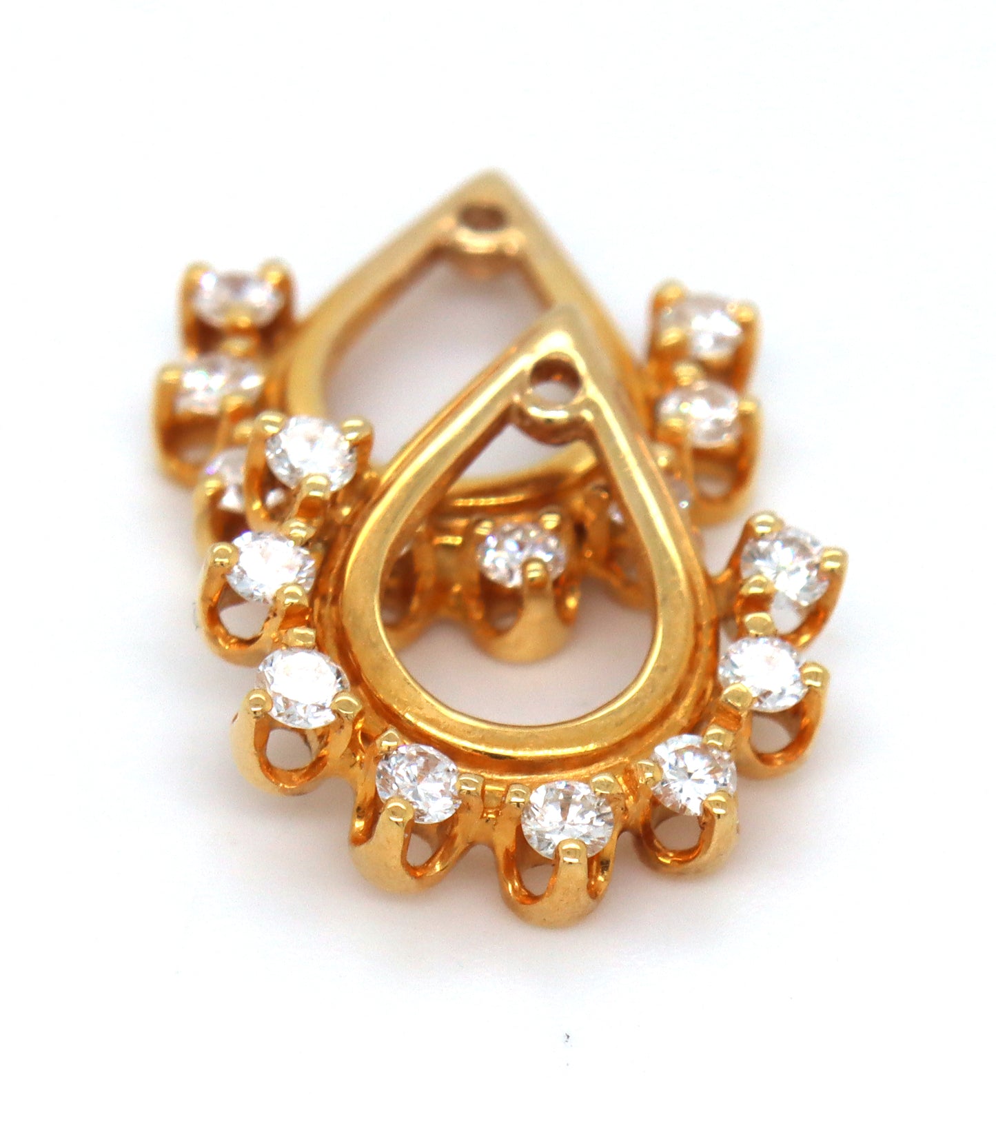 14kt Yellow gold 0.65ctw teardrop diamond jacket earrings