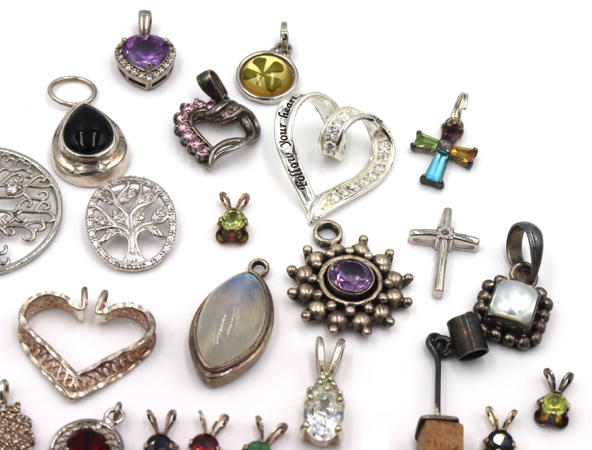 Lot of vintage 925 sterling silver pendants