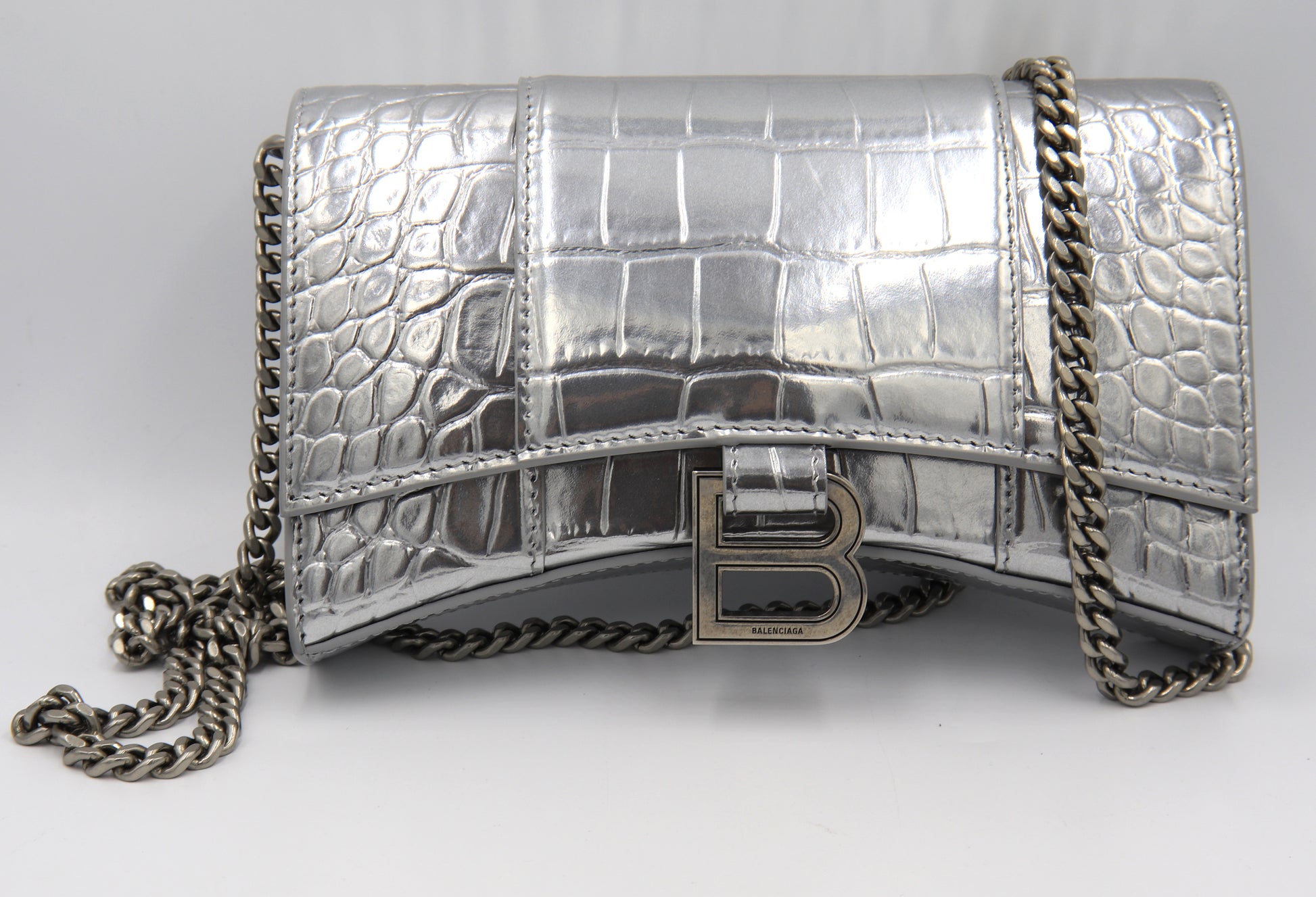 Balenciaga Hourglass Wallet on Chain Handbag