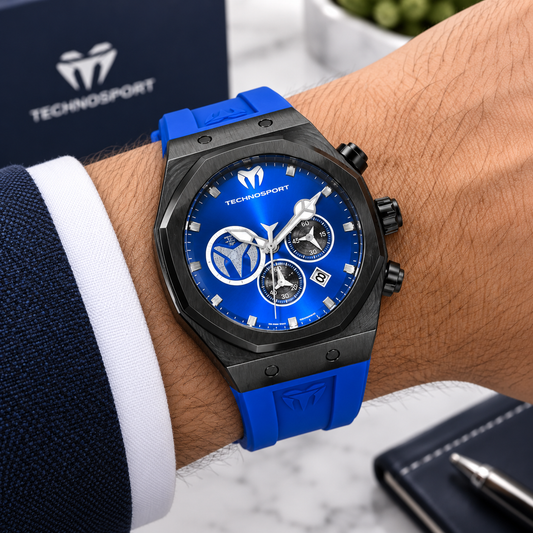 Technomarine Men's Reef Quartz Chronograph Black, Blue, Silver Dial Watch