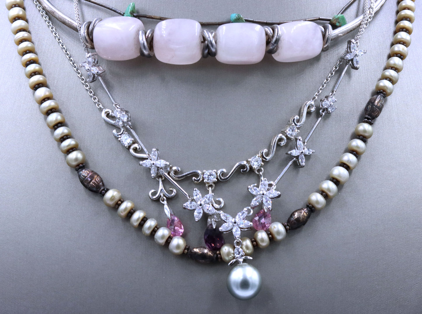 Group lot of 6 Vintage 925 sterling silver necklaces