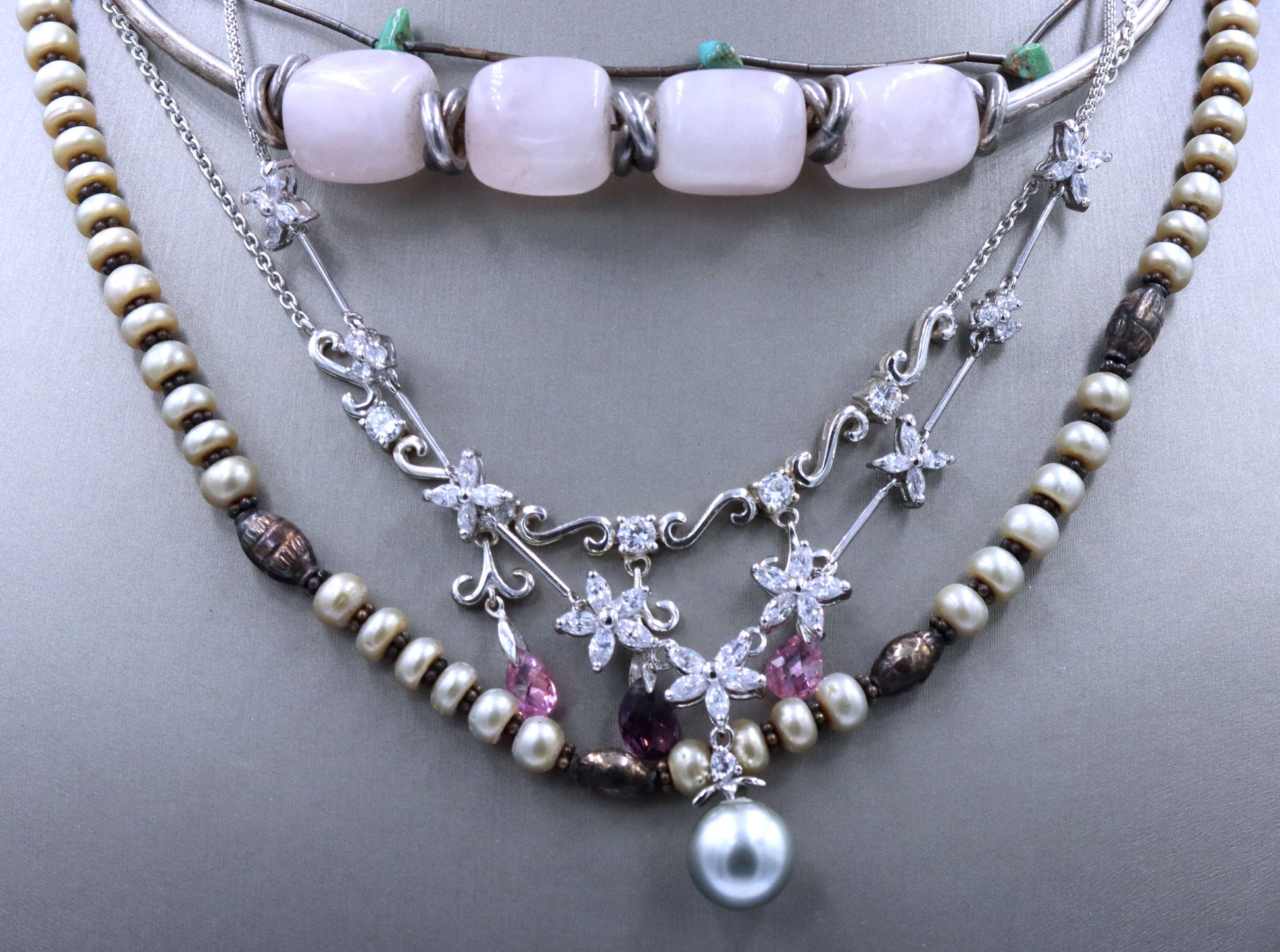 Group lot of 6 Vintage 925 sterling silver necklaces