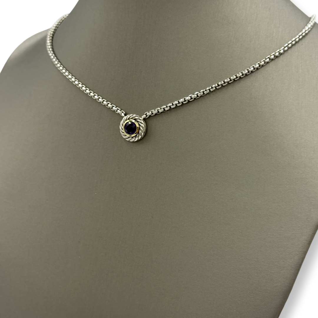 David Yurman Amethyst cookie necklace