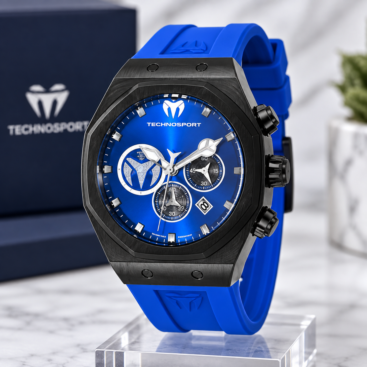 Technomarine Men's Reef Quartz Chronograph Black, Blue, Silver Dial Watch