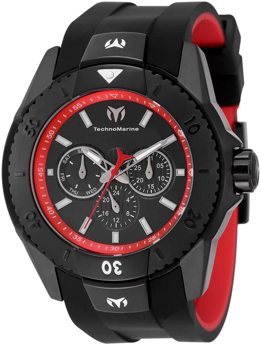 Techomarine Men's TM-616002 UF6 0 Quartz Chronograph Red, Black Dial Watch