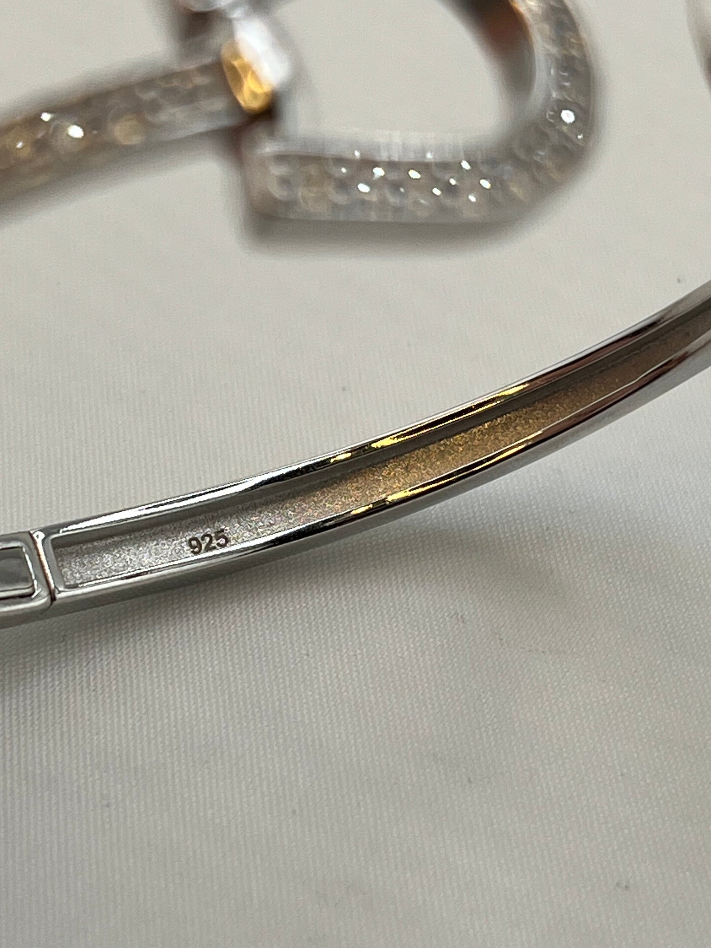 925 Sterling Silver Two Horsebit Motifs With End Design As Half Saddle Details Bangle